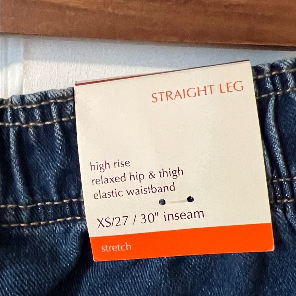Knox Rose Women’s straight leg elastic waistband relaxed Jeans Size XS/27 NWT - Picture 7 of 9